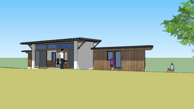 个人住房bois建筑模型框架 草图大师模型库 第1张