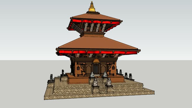 temple建筑模型尼泊尔 草图大师模型库 第1张