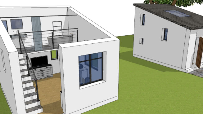 小房子u002f小独立住宅su建筑模型 草图大师模型库 第1张