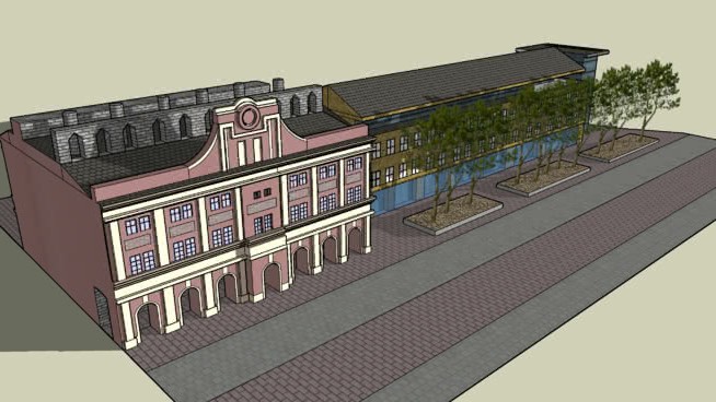 城市rostock建筑模型市政厅 草图大师模型库 第1张