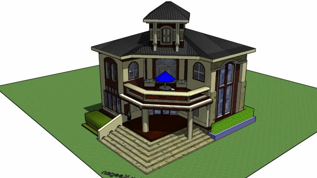 小房子，阁楼，由亚历克斯基冈 草图大师模型库 第1张