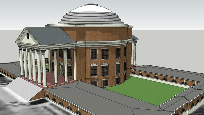圆形大厅，弗吉尼亚大学，夏洛茨维尔，佤族 草图大师模型库 第1张