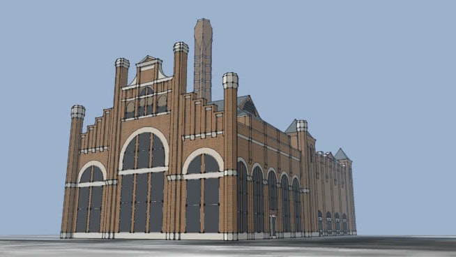 普尔曼宫汽车厂：科里斯发动机房和锅炉房 草图大师模型库 第1张