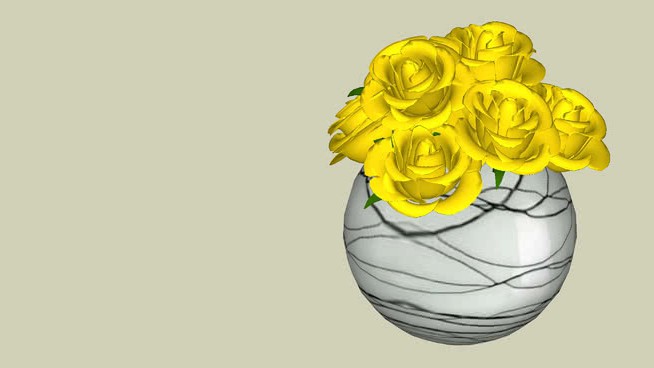 安排与玫瑰02 sketchup植物模型 第1张