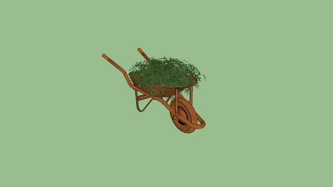 手推车 sketchup植物模型 第1张