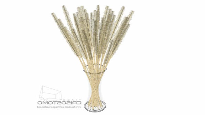 分枝小麦玻璃花瓶 sketchup植物模型 第1张