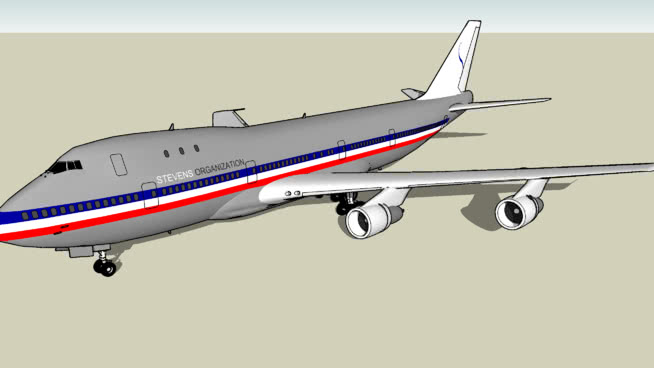 波音747 -史蒂文斯组织100 ] [ fictional | sketchup模型下载 飞机 第1张
