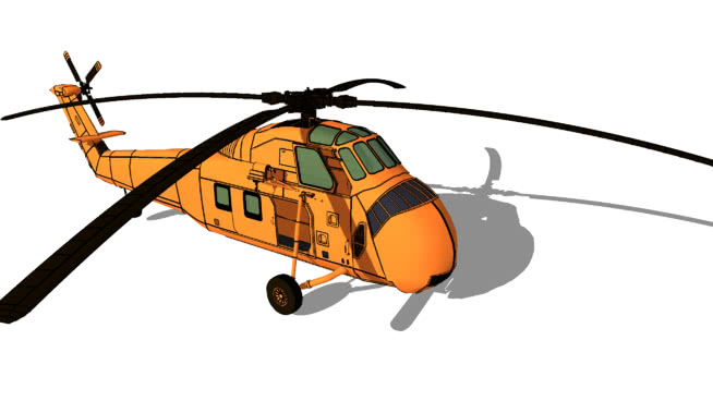 Aircraft - Sikorsky S-58|草图大师模型下载 飞机 第1张