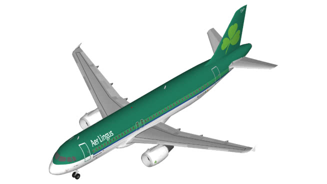 爱尔兰航空公司的空中客车A320 |草图大师模型下载 飞机 第1张