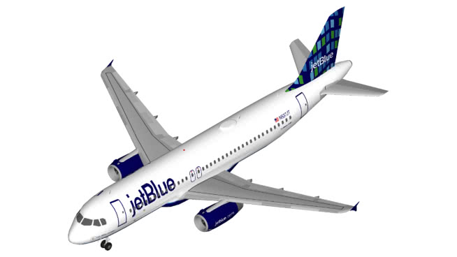 jetblue空客A320的高层| skp下载 飞机 第1张