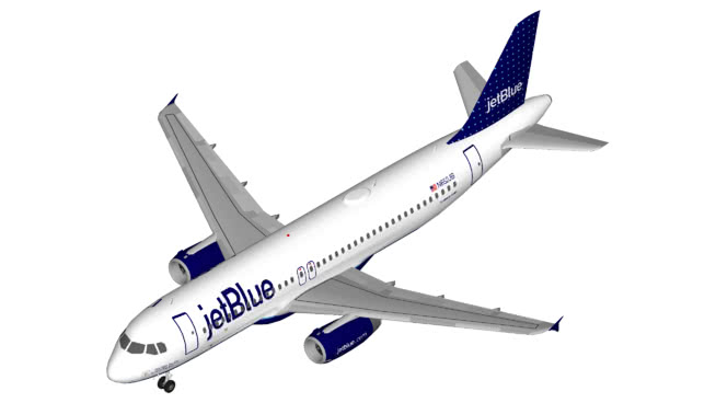 捷蓝航空公司的空客A320 | sketchup模型库点 飞机 第1张