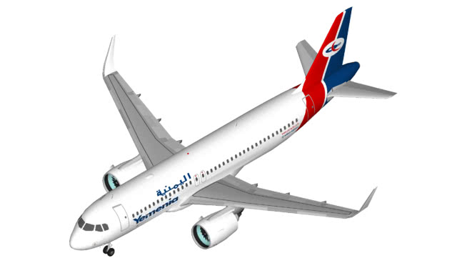 也门航空公司的空客A320neo | sketchup模型下载 飞机 第1张