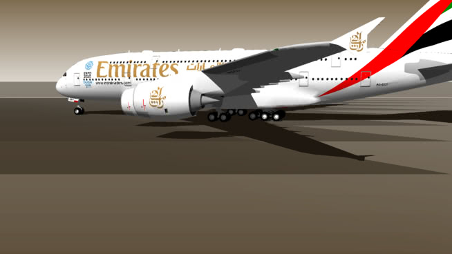 Emiratesطَيَران阿联酋Airbus A380-861 A6-EOI ] [ Expo2020 Dubai UAE | SketchUp模型下载 飞机 第1张