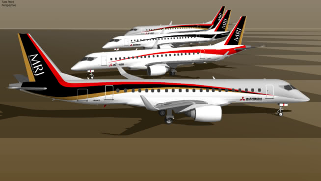 三菱公司研制的MRJ-90STD飞机编队列队（2016） 飞机 第1张