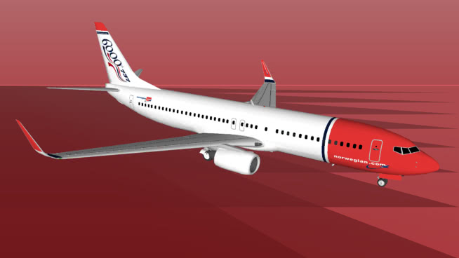 挪威波音7370—800 WL飞机（挪威航空公司）第六千737制服 飞机 第1张