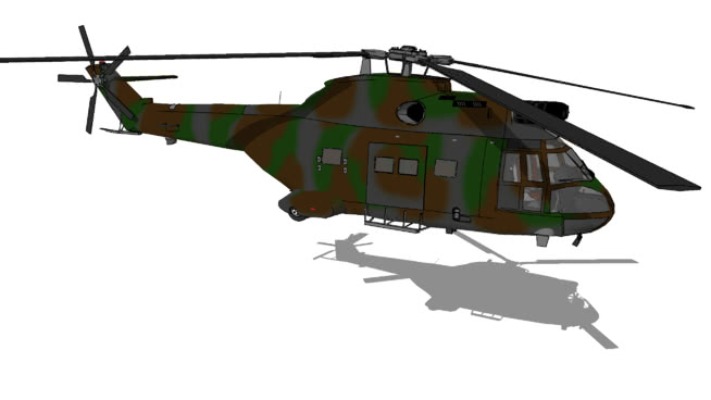 SA 330，法国“美洲狮”| sketchup模型下载 飞机 第1张