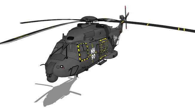 Aircraft - NHIndustries NH90 PROTOTYPE|草图大师模型下载 飞机 第1张
