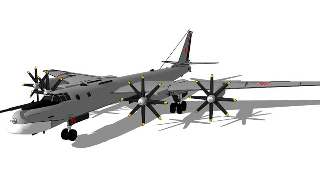 飞机图波列夫图-95MS„bear H”| sketchup模型下载 飞机 第1张
