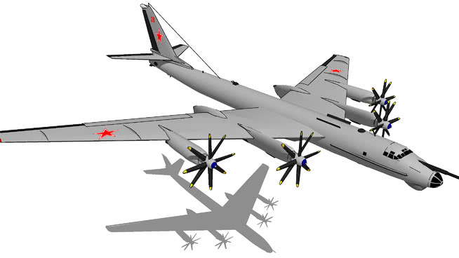图波列夫飞机95rts„bear - D”| sketchup模型下载 飞机 第1张