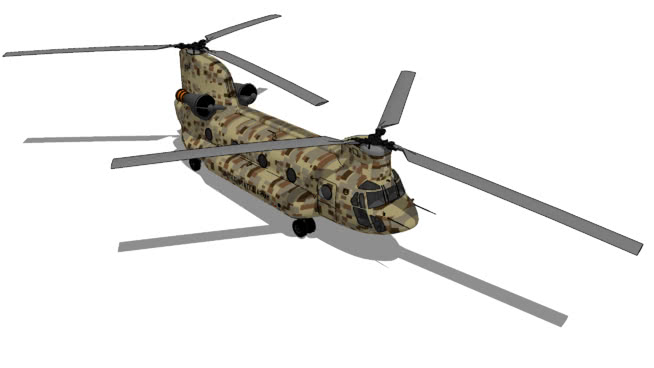 Boeing-Vertol CH-47 Chinook|草图大师模型下载 飞机 第1张