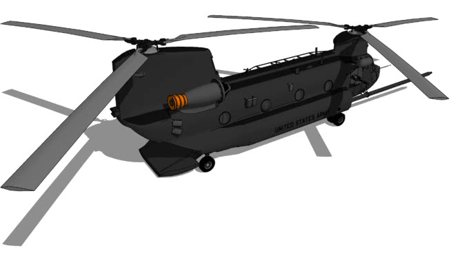 Boeing-Vertol MH-47 Chinook|草图大师模型下载 飞机 第1张