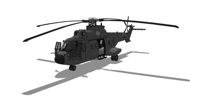 “超级美洲豹直升机as332 | sketchup模型下载” 飞机 第1张