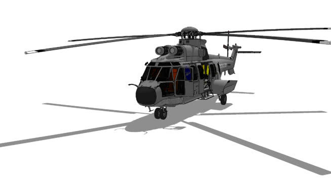 欧洲直升机公司ec725 | sketchup模型下载 飞机 第1张