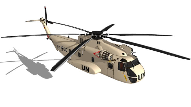 西科斯基CH 53G的“联合国”|草图大师模型下载 飞机 第1张