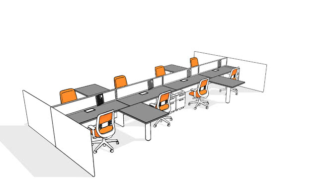 Teknion办公单元设计家具模型-编号424179 写字办公区 第1张