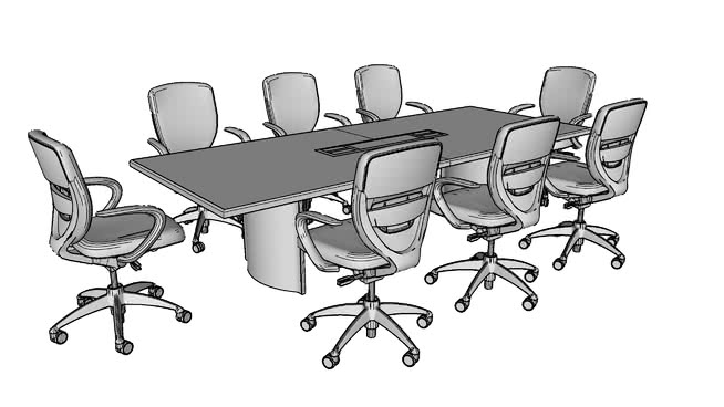 会议座椅套件-编号424440 写字办公区 第1张