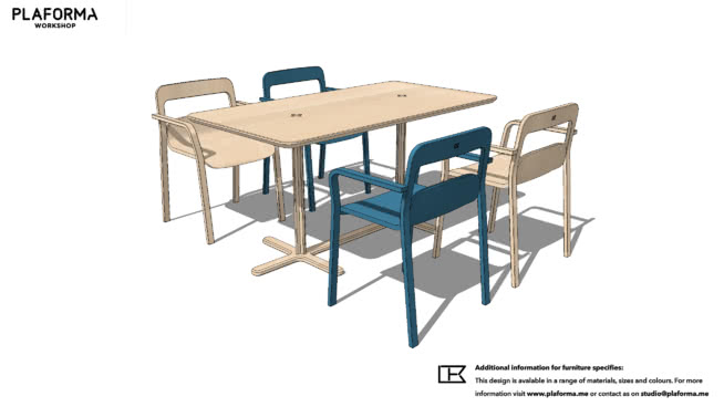 三角洲全木食堂桌和板布拉沃全木椅 写字办公区 第1张