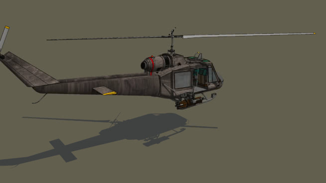 贝尔UH－1 | sketchup模型下载易洛魁人 飞机 第1张