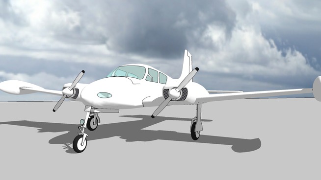 Cessna 310 | sketchup模型库 飞机 第1张