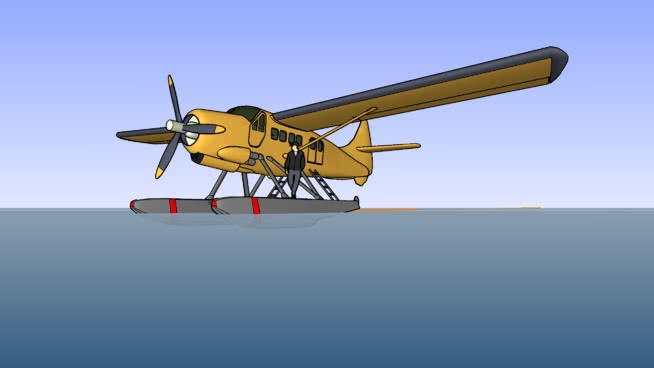 德哈维兰DHC 3 | sketchup模型库水獭 飞机 第1张