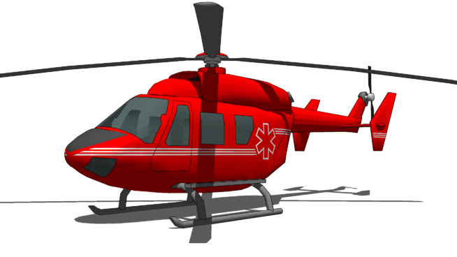 （明星BK117直升机空中救护| sketchup模型下载） 飞机 第1张