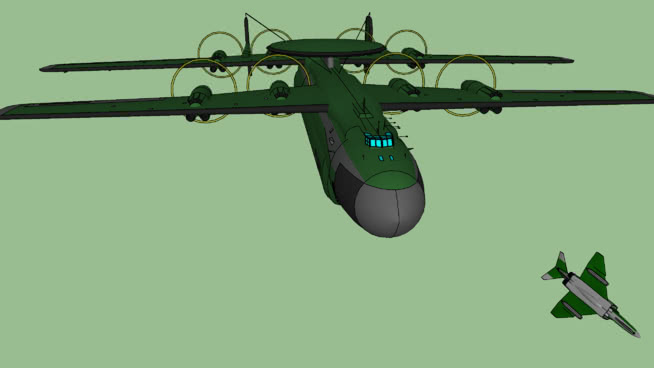 德加gunship | sketchup模型库 飞机 第1张