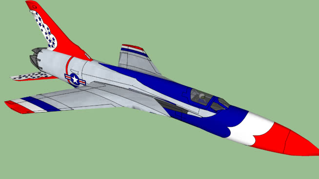 F－105 | sketchup模型库雷鸟 飞机 第1张