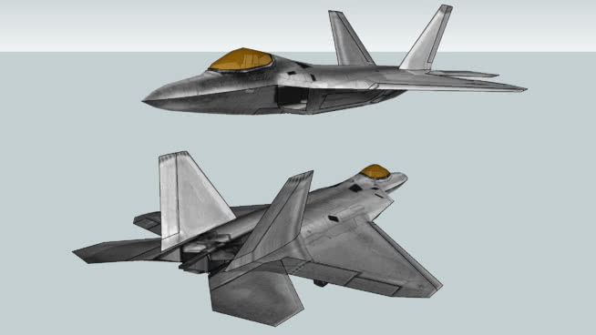 的F - 22 | sketchup模型下载 飞机 第1张