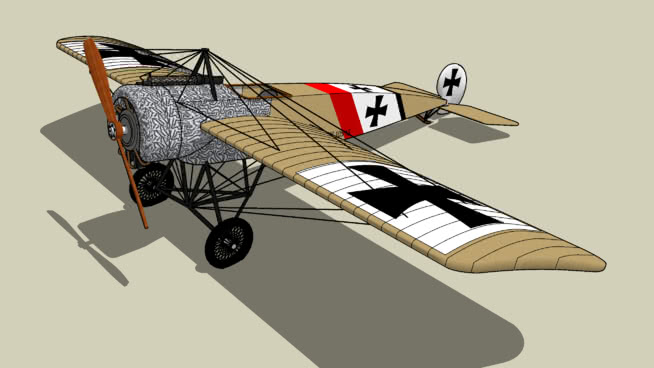 福克EIII | sketchup模型下载 飞机 第1张