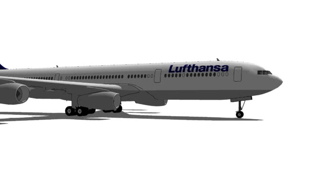 德国汉莎航空公司的空中客车A340 - 300 | sketchup模型下载 飞机 第1张