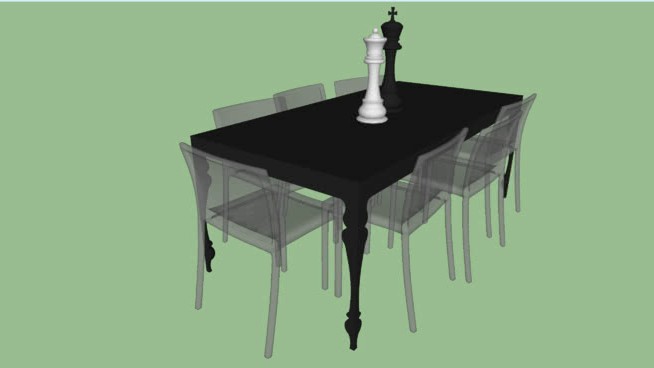 装饰别致的餐桌 sketchup室内模型下载 第1张