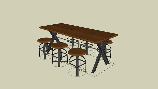 餐桌桌椅室内su模型 sketchup室内模型下载 第1张