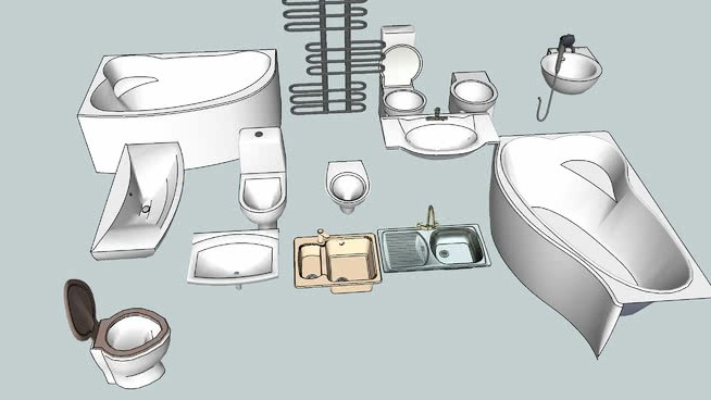 卫浴室内组件sketchup模型库-编号454750 sketchup室内模型下载 第1张