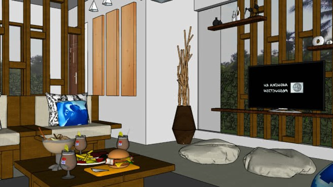 家装室内设计整体模型-编号454871 sketchup室内模型下载 第1张