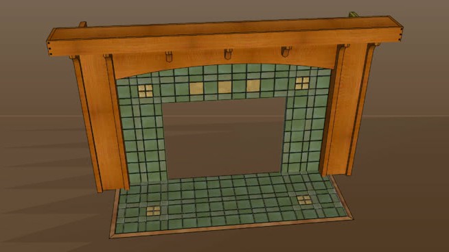 工匠式壁炉 sketchup室内模型下载 第1张