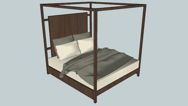 阿斯泰亚的床su模型 sketchup室内模型下载 第1张