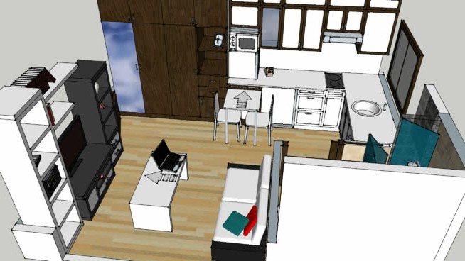 家装室内设计整体模型-编号455087 sketchup室内模型下载 第1张