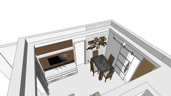 家装室内设计整体模型-编号455243 sketchup室内模型下载 第1张