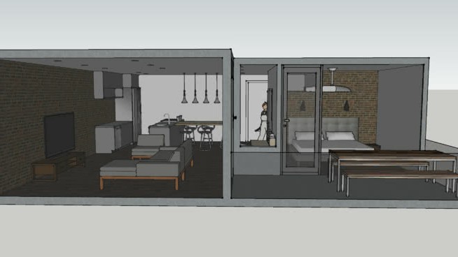家装室内设计整体模型-编号455282 sketchup室内模型下载 第1张
