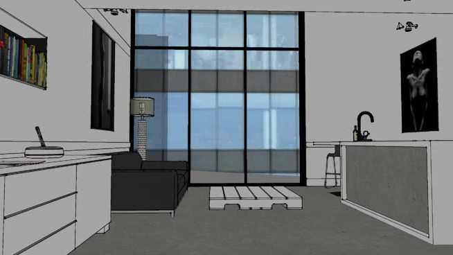 家装室内设计整体模型-编号455300 sketchup室内模型下载 第1张